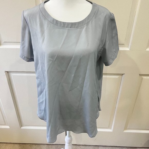 Collective concepts grey short sleeved blouse, size L - Picture 1 of 8